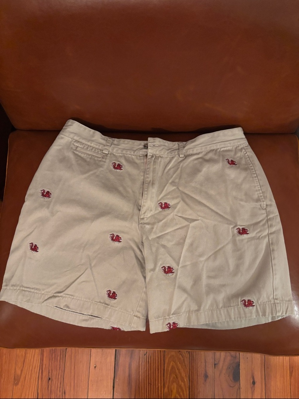 Men’s Khaki Shorts Gamecock Embroidered